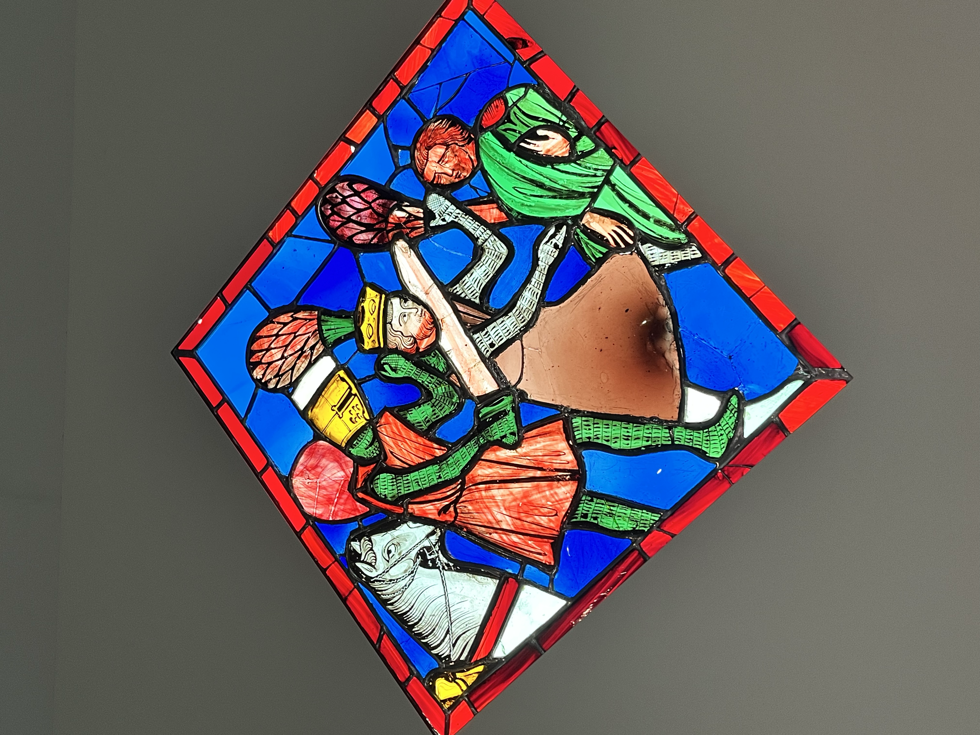 lots of blood in stain glass